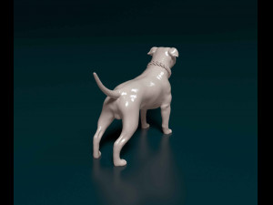 Staffordshire bull terrier with chain Modelo de Impressão 3D