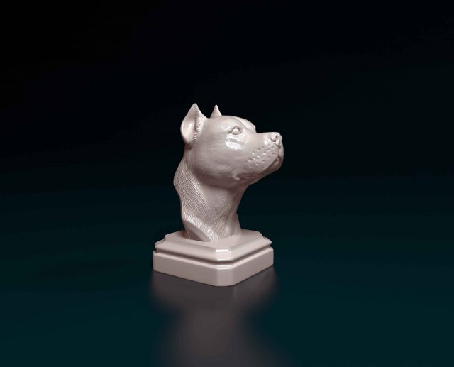 Staffordshire bull terrier bust Modelo de Impressão 3D .c4d .max .obj .3ds .fbx .stl .blend 