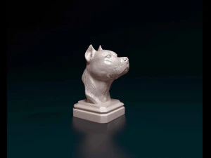 Staffordshire bull terrier bust 3D Print Model