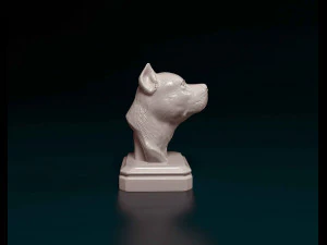 Staffordshire bull terrier bust 3D Print Model