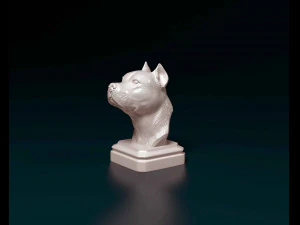 Staffordshire bull terrier bust 3D Print Model