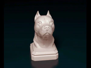 Staffordshire bull terrier bust 3D Print Model
