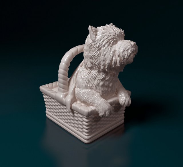 Toto in the basket 3D 프린트 모델 .c4d .max .obj .3ds .fbx .stl .blend 