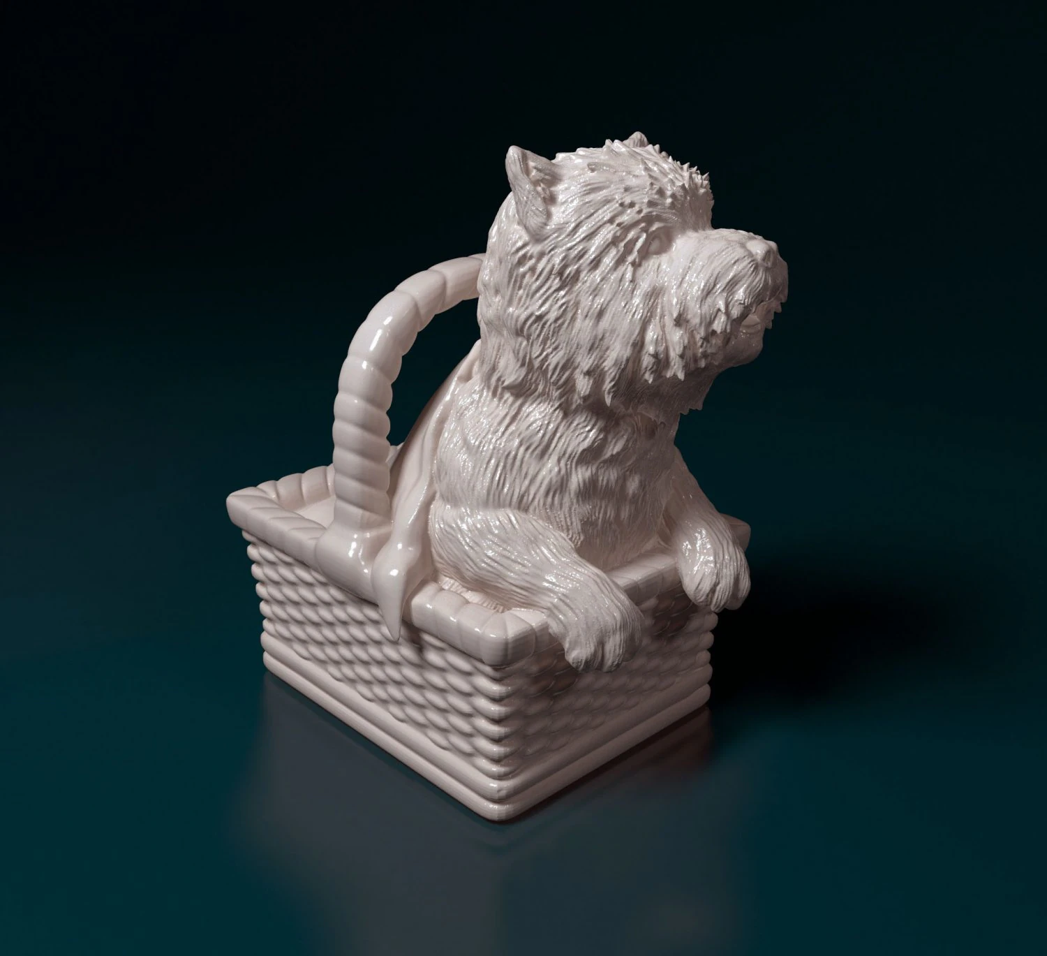 Toto in the basket 3D Print Model .c4d .max .obj .3ds .fbx .stl .blend