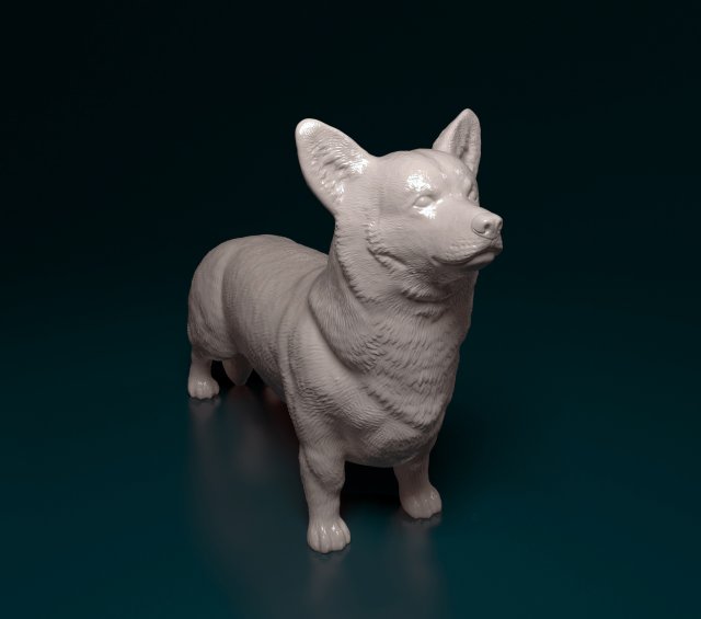 Welsh Corgi Pembroke 3D-Druckmodell .c4d .max .obj .3ds .fbx .stl .blend 