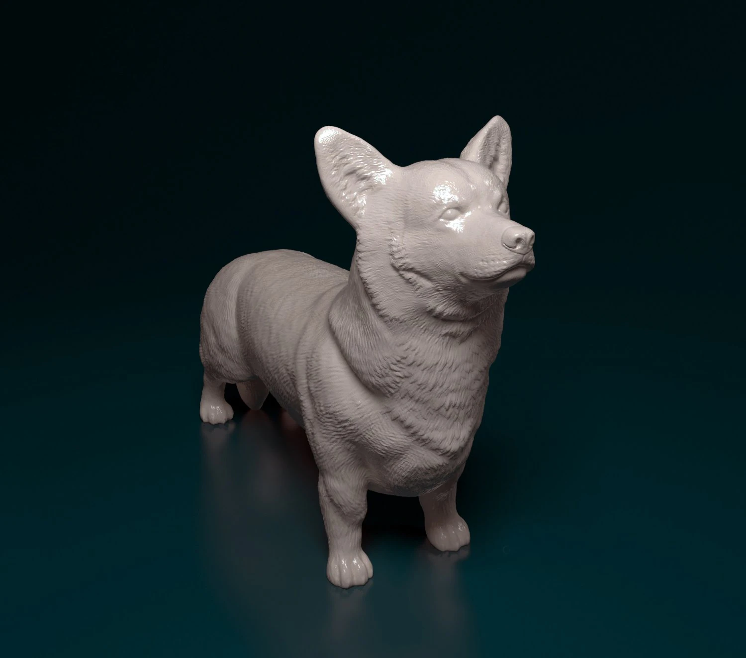 Welsh Corgi Pembroke 3D Print Model .c4d .max .obj .3ds .fbx .stl .blend