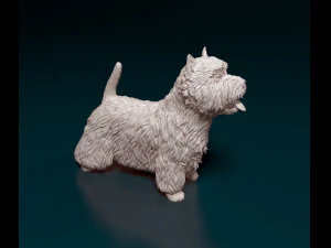 Terrier putih dataran tinggi barat dengan lidah Model Cetak 3D