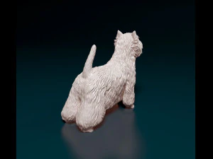 West highland white terrier with tongue 3D Print Model