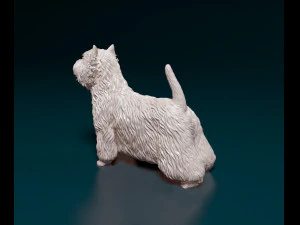 West highland white terrier with tongue 3D Print Model