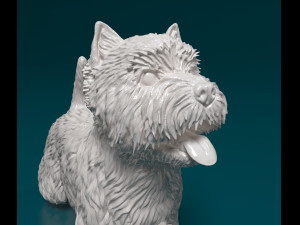 West highland white terrier with tongue Model Cetak 3D