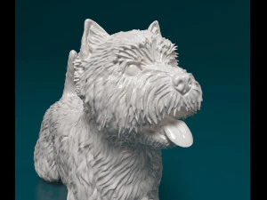 West highland white terrier with tongue 3D Print Model