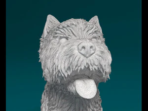West highland white terrier with tongue 3D Print Model