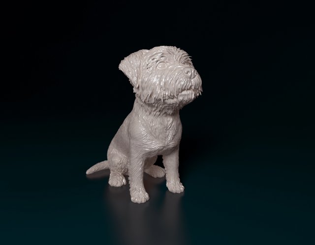 West highland white terrier sitting Modelo de Impressão 3D .c4d .max .obj .3ds .fbx .stl .blend 