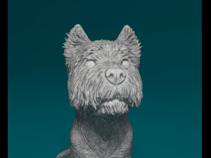 West highland white terrier sitting Modelo de Impressão 3D