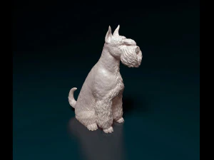 Zwergschnauzer sentado Modelo de impresión 3D