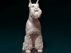 Zwergschnauzer sitting 3D Print Model