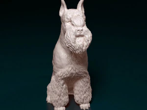 Zwergschnauzer sitting 3D Print Model