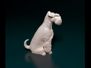 Zwergschnauzer sitting 3D-Druckmodell