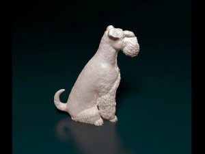 Zwergschnauzer sitting 3D Print Model