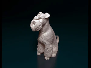 Zwergschnauzer sitting 3D Print Model