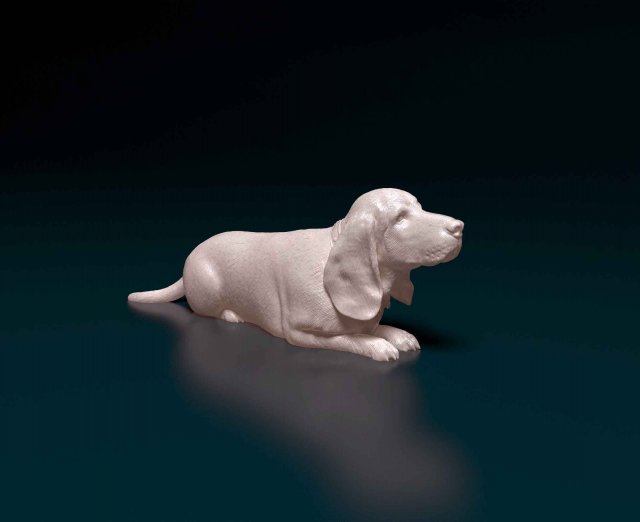 Basset Hound dog Modelo de impresión 3D .c4d .max .obj .3ds .fbx .stl .blend 