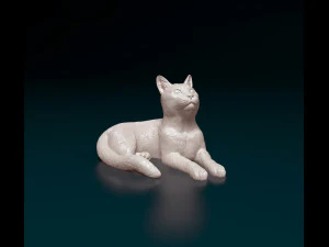 yatan kedi 3D Baskı Modeli