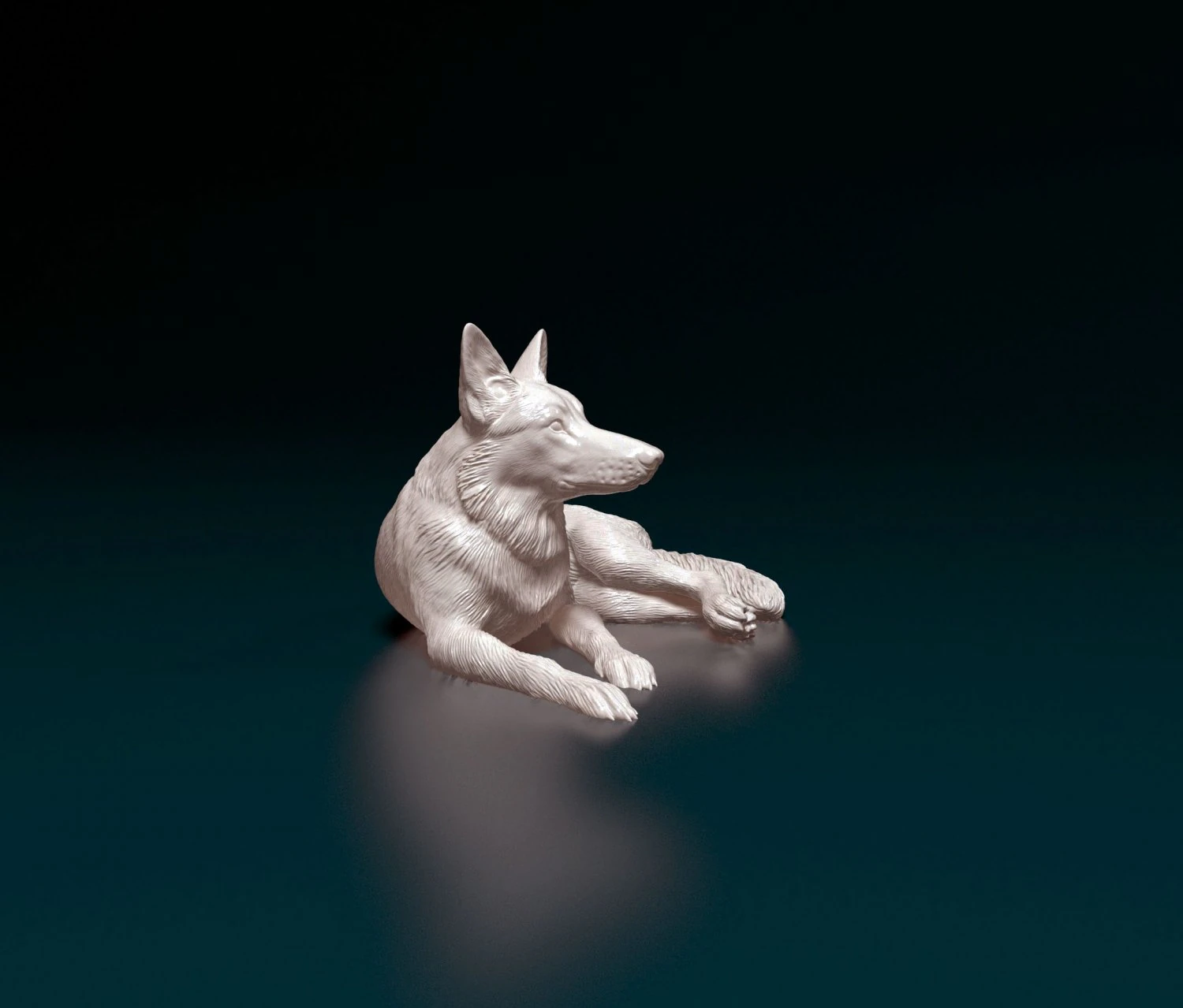 German Shepherd 07 3D Print Model .c4d .max .obj .3ds .fbx .stl .blend