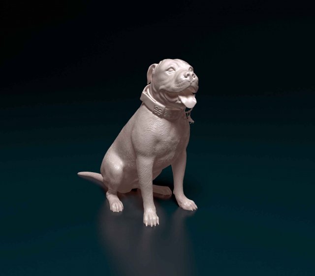 American Pitbull Modelo de Impressão 3D .c4d .max .obj .3ds .fbx .stl .blend 