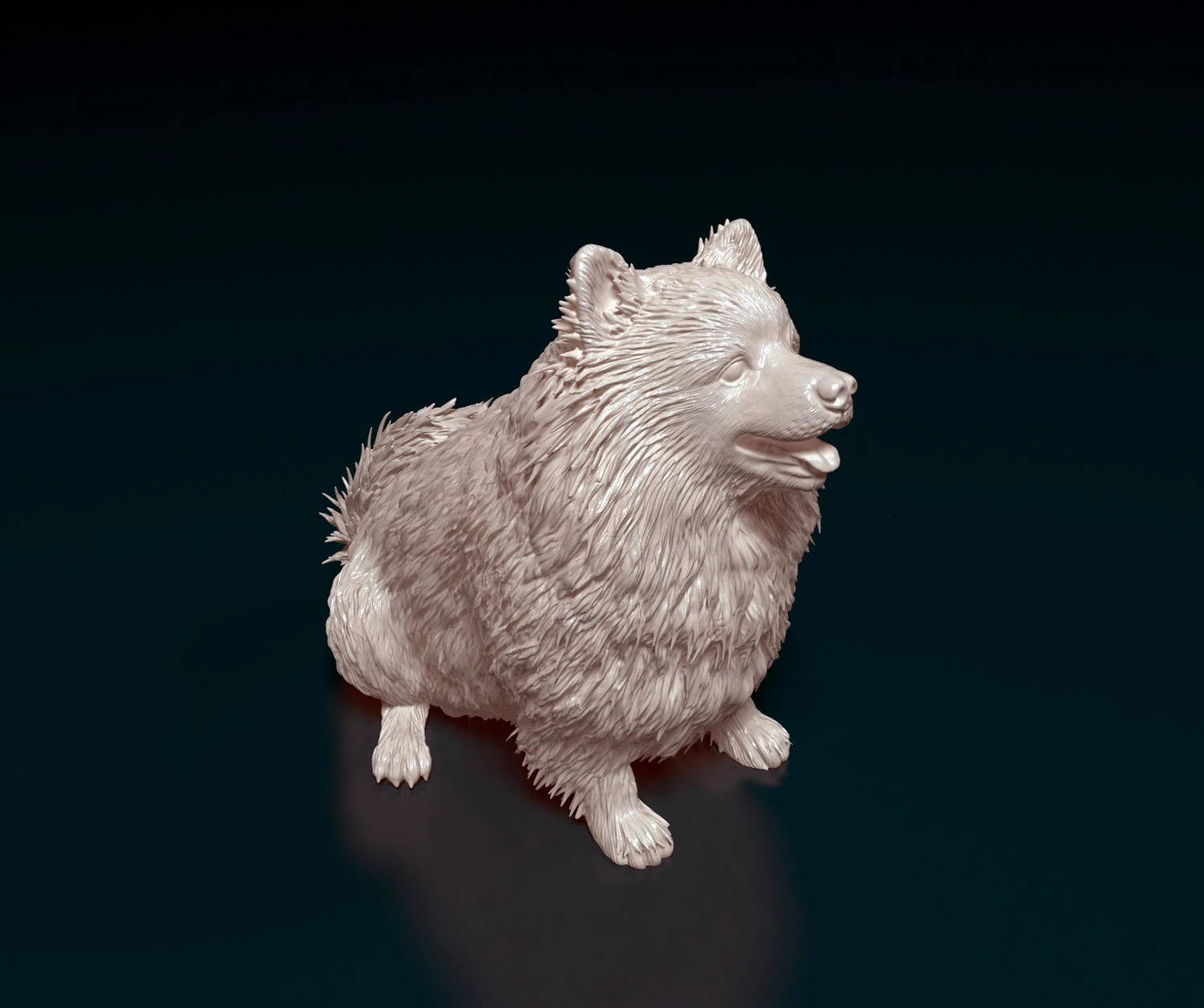 Japanese Spitz 3D Print Model .c4d .max .obj .3ds .fbx .stl .blend 