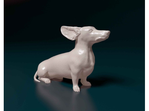 Dachshund in the wind 3D Print Model