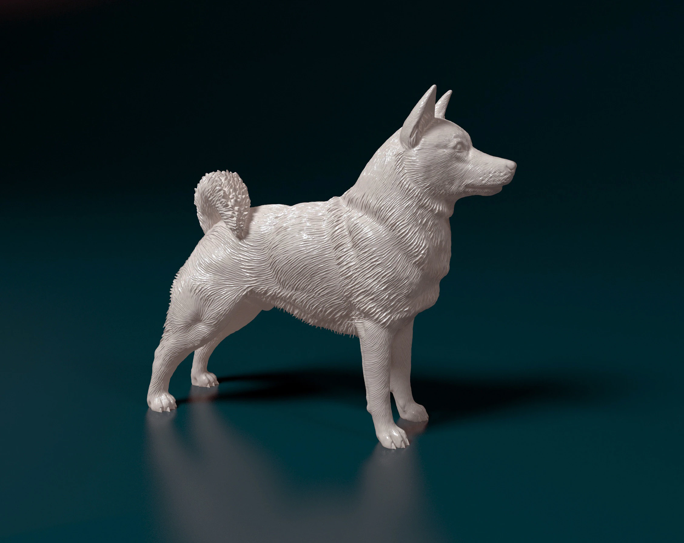 Norwegian Elhound 3D Print Model .c4d .max .obj .3ds .fbx .stl .blend 