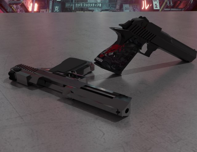 Desert Eagle demo Modello 3D .c4d .max .obj .3ds .fbx .stl .blend 