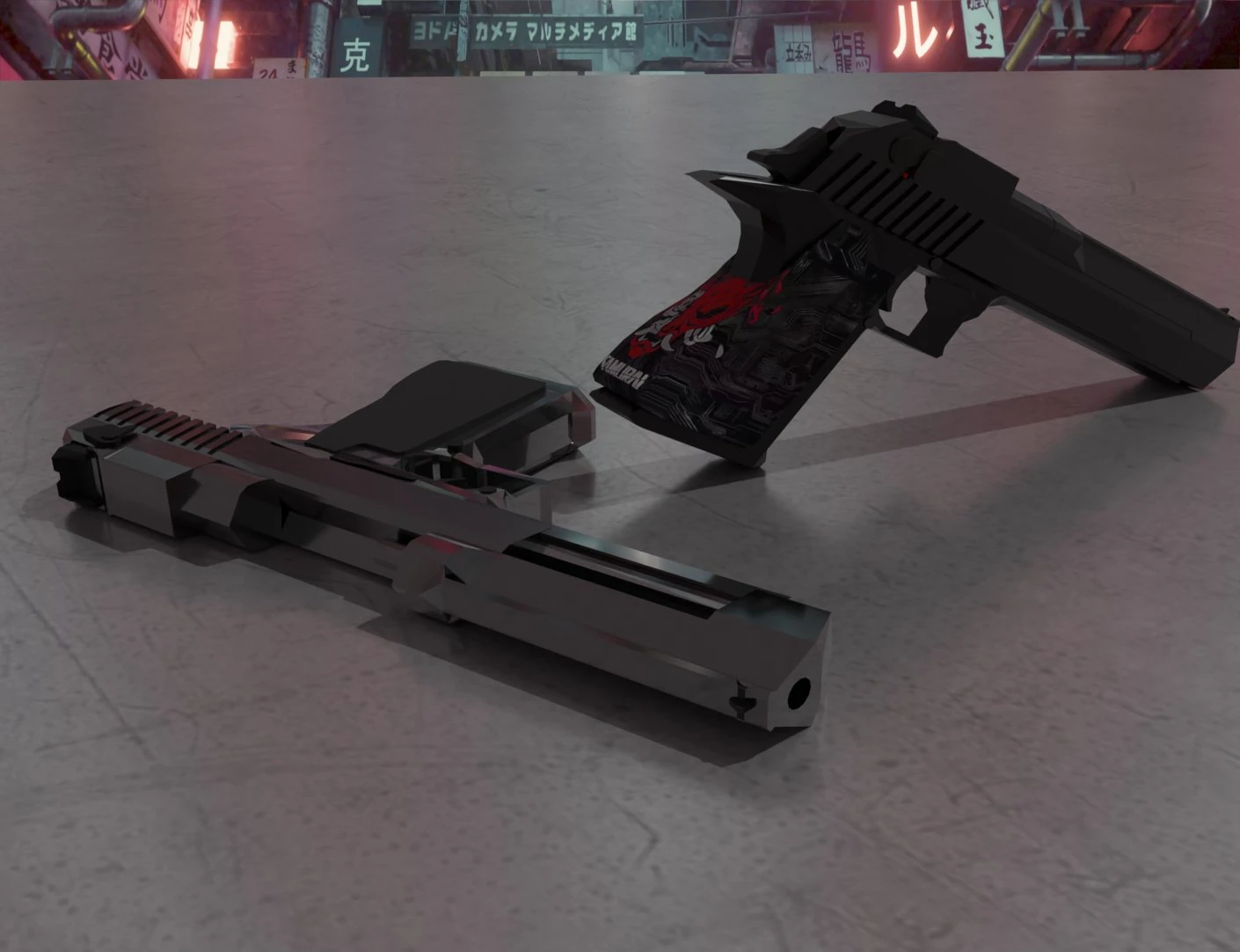Desert Eagle demo 3D Model .c4d .max .obj .3ds .fbx .stl .blend 