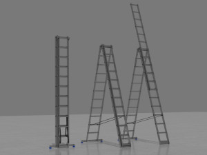 Aluminum stepladder 3 section pack 3Dモデル