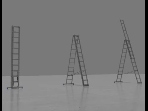 Aluminum stepladder 3 section pack 3D Model