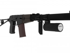 AS VAL original handle and flashlight 3D Model