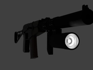 AS VAL original handle and flashlight 3D-Modell