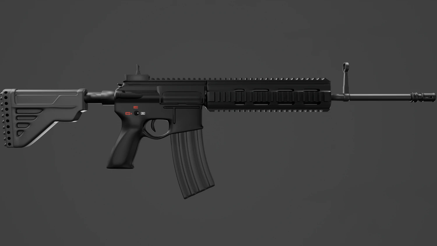 HK 416 3D Model .c4d .max .obj .3ds .fbx .stl .blend 