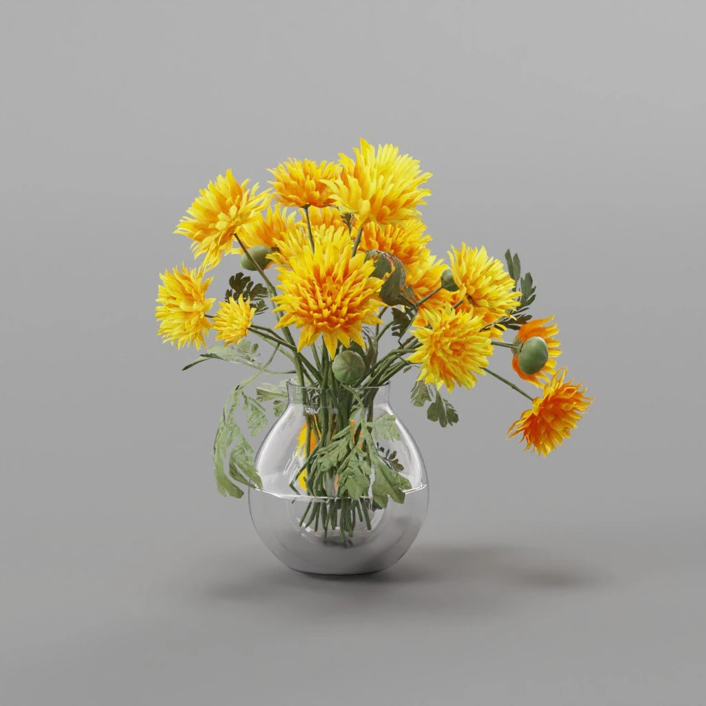 Flower 3D Model .c4d .max .obj .3ds .fbx .stl .blend 