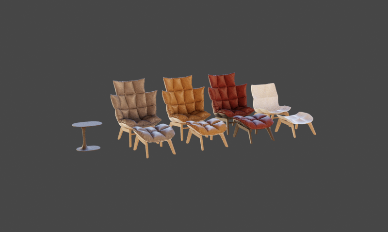 Sofa chairs 3D Модель .c4d .max .obj .3ds .fbx .stl .blend 