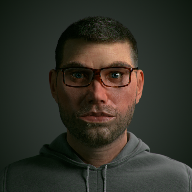 Realistic Human Portrait 3D Model .c4d .max .obj .3ds .fbx .stl .blend 