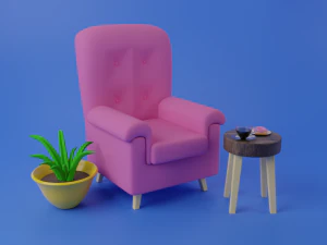 Cartoon Chair 3D Model
