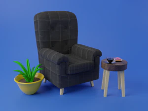 Cartoon Chair 3D Model