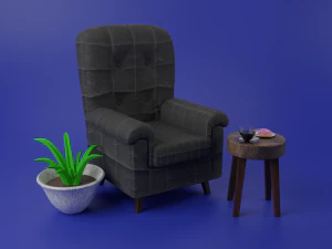 Cartoon Chair 3D Model