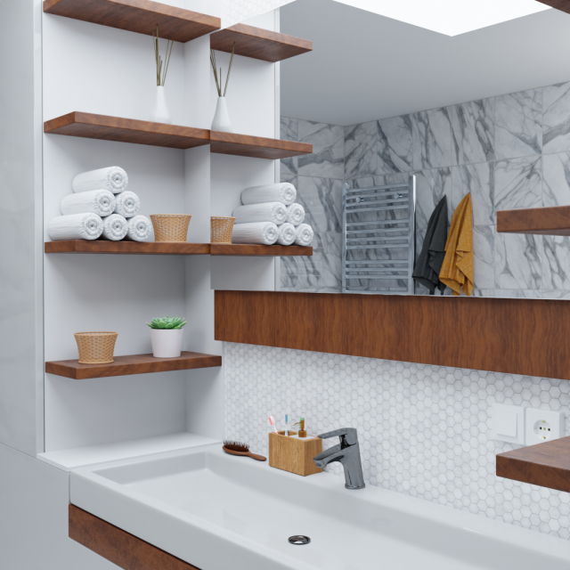 Bathroom Interior Design 3D Model .c4d .max .obj .3ds .fbx .stl .blend 