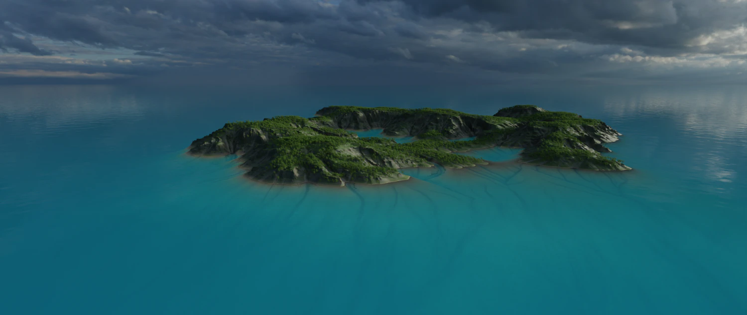 Ozeaninsel 3D Modell .c4d .max .obj .3ds .fbx .stl .blend 