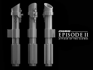 Anakin Skywalker lightsaber Attack of the Clones Episode II 3D Print Model