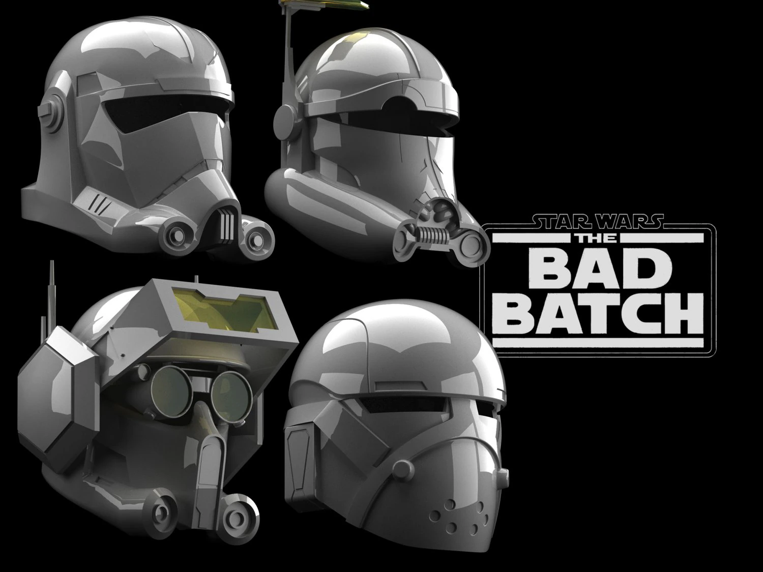 The Bad Batch SET WRECKER HUNTER TECH CROSSHAIR 3D Print Model .c4d .max .obj .3ds .fbx .stl .blend