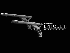 JANGO FETT blaster Attack of The Clones Model Cetak 3D