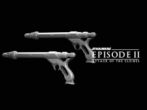 JANGO FETT blaster Attack of The Clones Model Cetak 3D